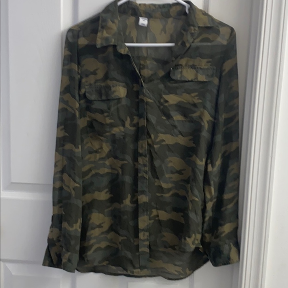 Old Navy Sheer Camo button-down shirt
